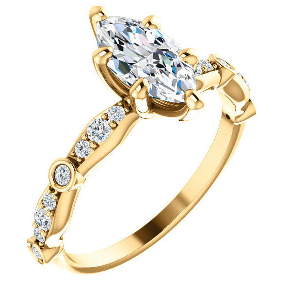 Marquise Moissanite Engagement Ring