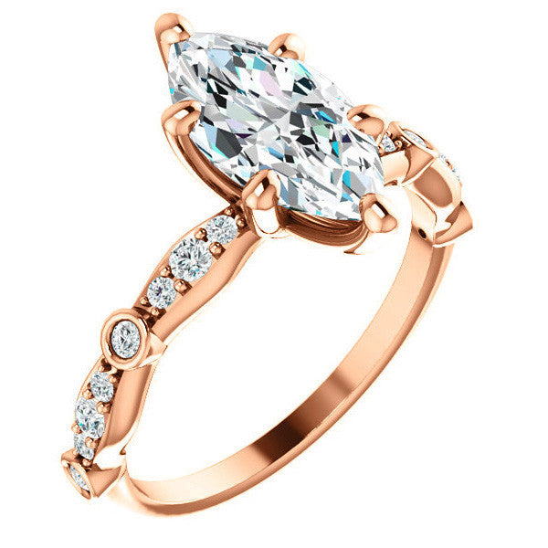 Marquise Moissanite Engagement Ring