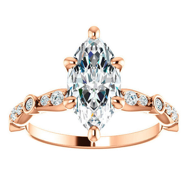 Marquise Moissanite Engagement Ring