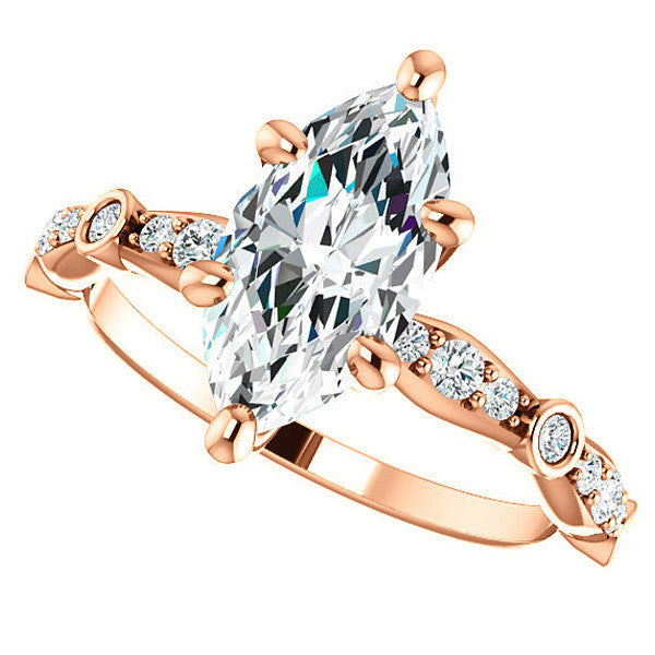 Marquise Moissanite Engagement Ring