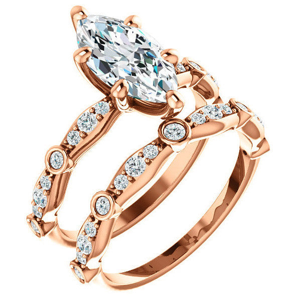 Marquise Moissanite Engagement Ring