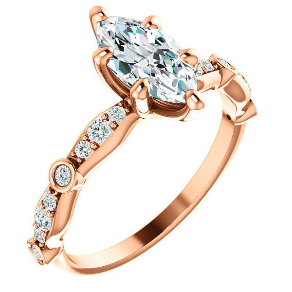 Marquise Moissanite Engagement Ring