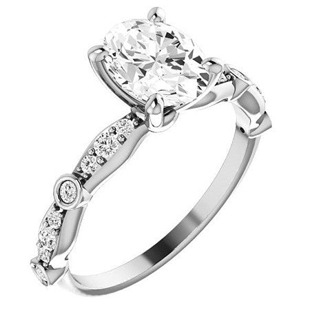 Oval Moissanite Engagement Ring