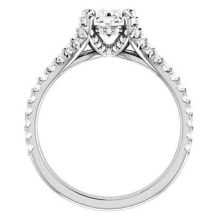 Oval Moissanite Split Shank Engagement Ring