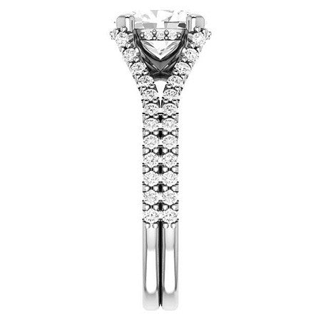 Oval Moissanite Split Shank Engagement Ring