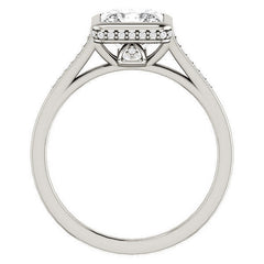 Princess Moissanite Petite Bezel Engagement Ring