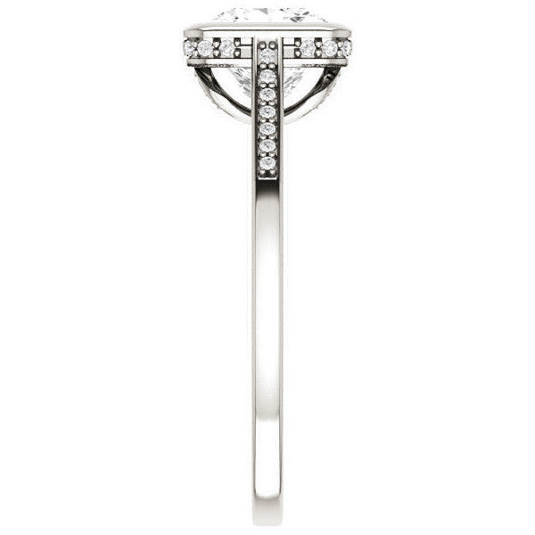 Princess Moissanite Petite Bezel Engagement Ring