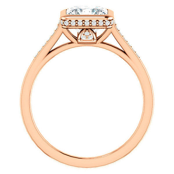 Princess Moissanite Petite Bezel Engagement Ring