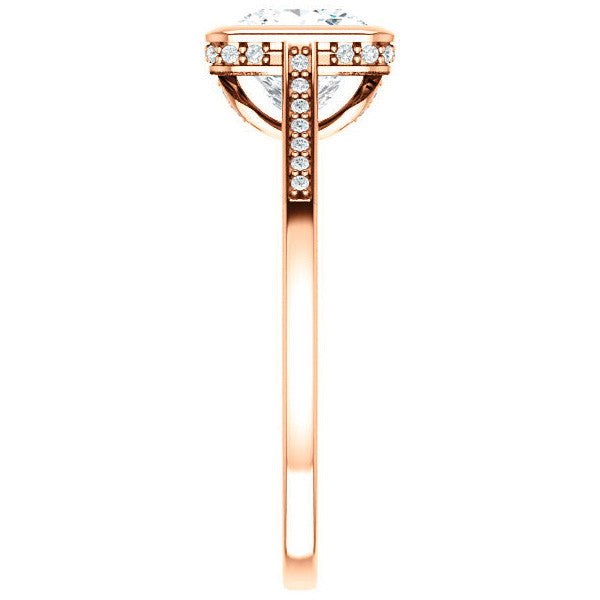 Princess Moissanite Petite Bezel Engagement Ring