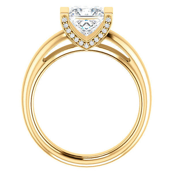 Princess cut Moissanite Modern Engagement Ring