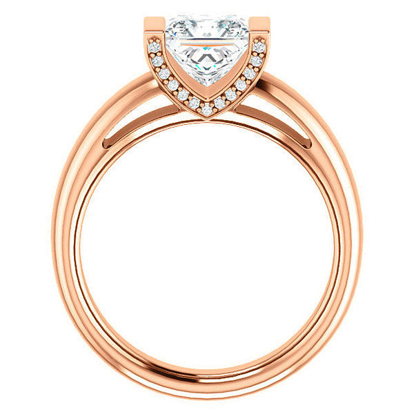 Princess cut Moissanite Modern Engagement Ring