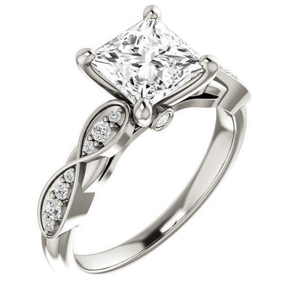 Princess cut Moissanite Engagement Ring