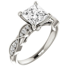 Princess cut Moissanite Engagement Ring