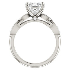 Princess cut Moissanite Engagement Ring