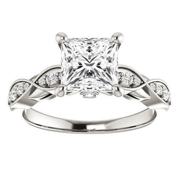 Princess cut Moissanite Engagement Ring