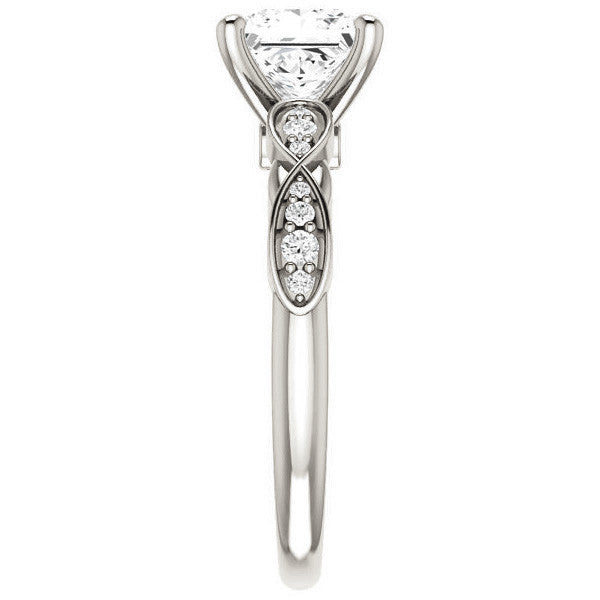 Princess cut Moissanite Engagement Ring