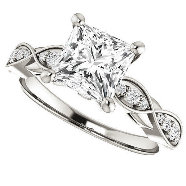 Princess cut Moissanite Engagement Ring
