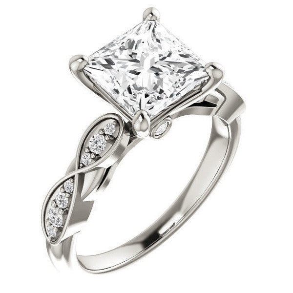 Princess cut Moissanite Engagement Ring