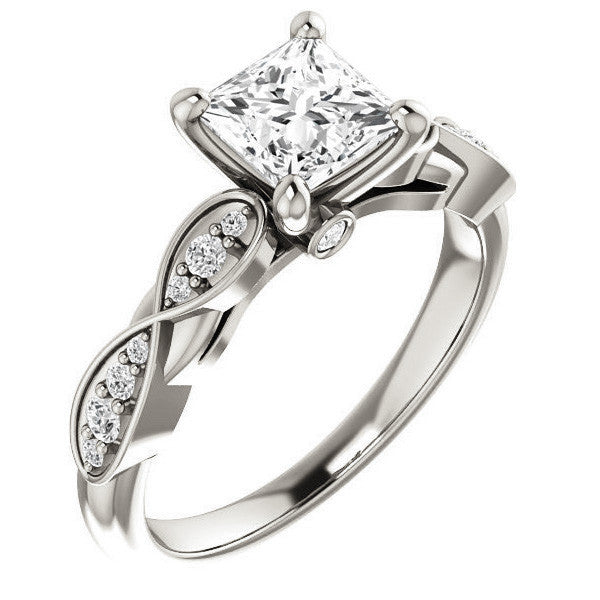 Princess cut Moissanite Engagement Ring