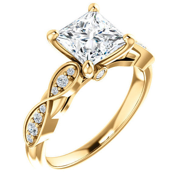 Princess cut Moissanite Engagement Ring
