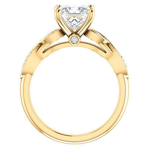 Princess cut Moissanite Engagement Ring