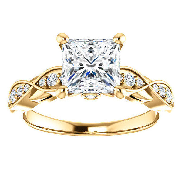 Princess cut Moissanite Engagement Ring