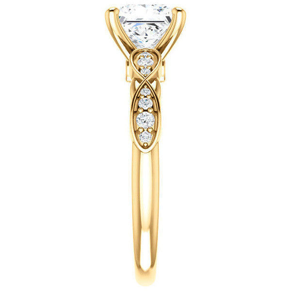 Princess cut Moissanite Engagement Ring
