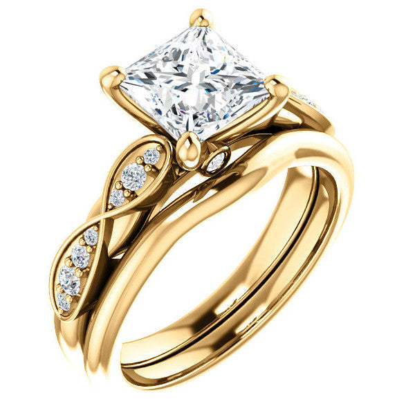 Princess cut Moissanite Engagement Ring