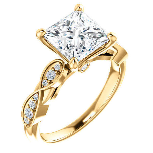 Princess cut Moissanite Engagement Ring