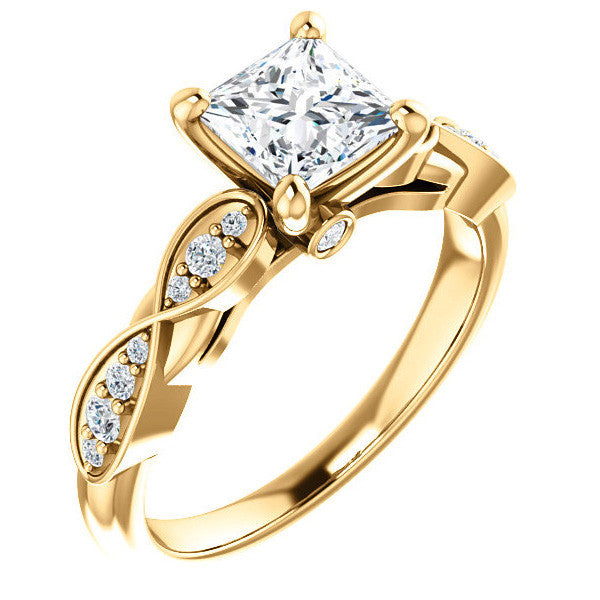 Princess cut Moissanite Engagement Ring