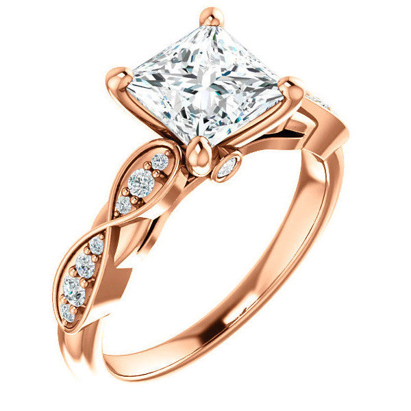 Princess cut Moissanite Engagement Ring