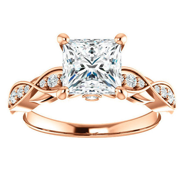 Princess cut Moissanite Engagement Ring