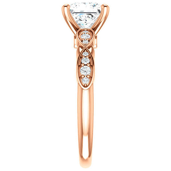 Princess cut Moissanite Engagement Ring