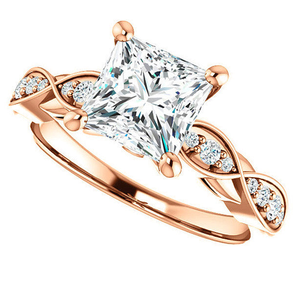 Princess cut Moissanite Engagement Ring