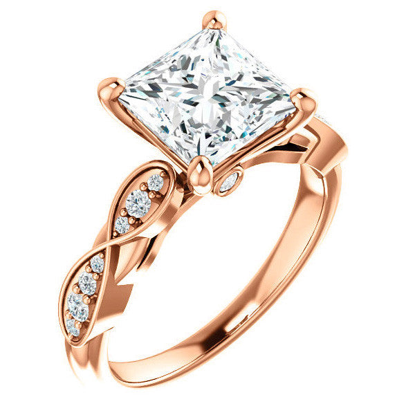 Princess cut Moissanite Engagement Ring