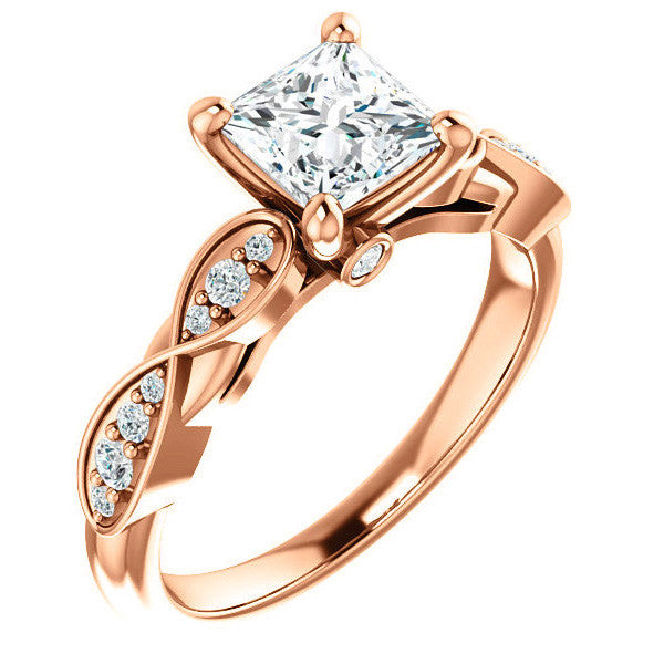 Princess cut Moissanite Engagement Ring
