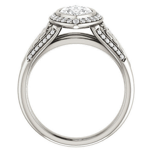 Marquise cut Moissanite Bezel Woven Ring