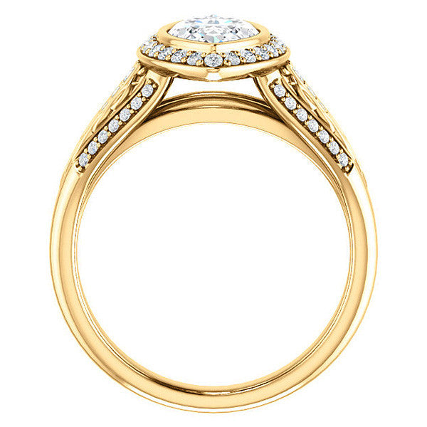 Marquise cut Moissanite Bezel Woven Ring