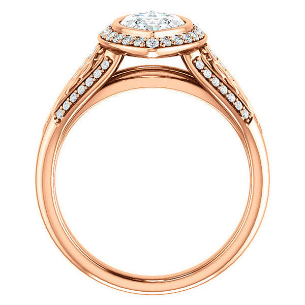 Marquise cut Moissanite Bezel Woven Ring