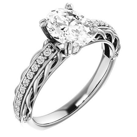 Antique Double Prong Oval Engagement Ring