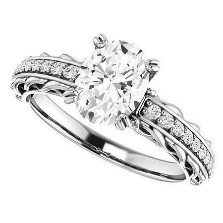 Antique Double Prong Oval Engagement Ring