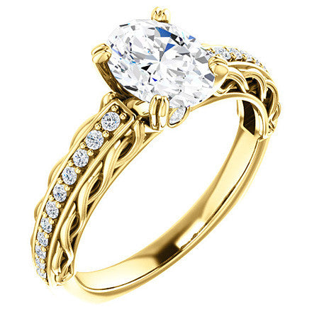 Antique Double Prong Oval Engagement Ring