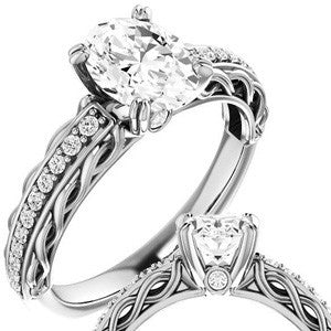 Antique Double Prong Oval Engagement Ring