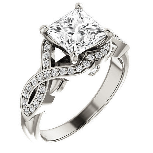 Princess cut Ever Infinity Engagement Ring