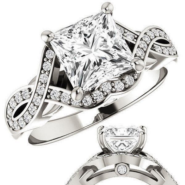 Princess cut Ever Infinity Engagement Ring