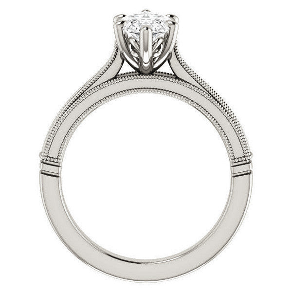 Marquise Cathedral Solitaire with Scroll Accents