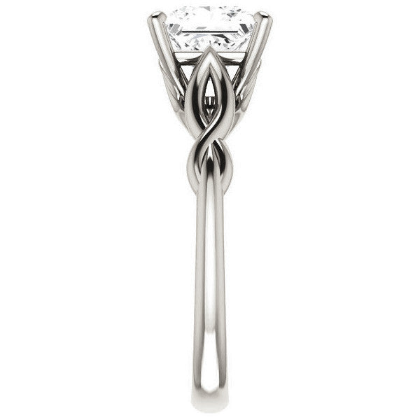 Princess cut Moissanite Sculptural Styled Solitaire Ring