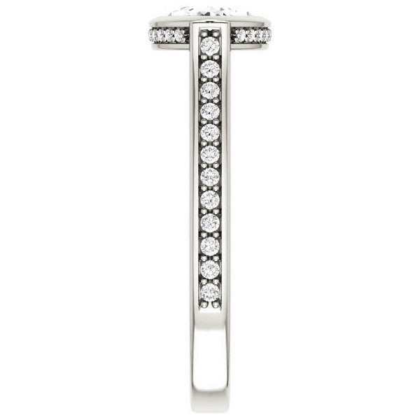 Marquise cut Bezel set Cathedral Engagement Ring