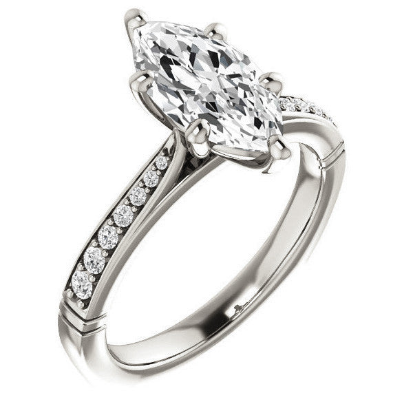 Marquise Moissanite Infinity Styled Solitaire Ring