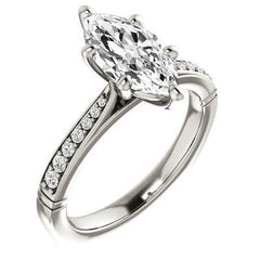 Marquise Moissanite Infinity Styled Solitaire Ring